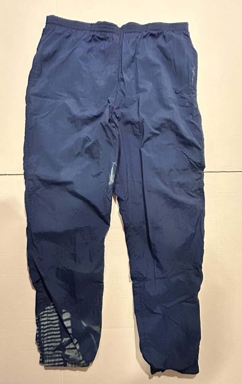 Vintage 90s Nike Youth Size Large Nylon Lined Track Pants with Zippered Cuffs